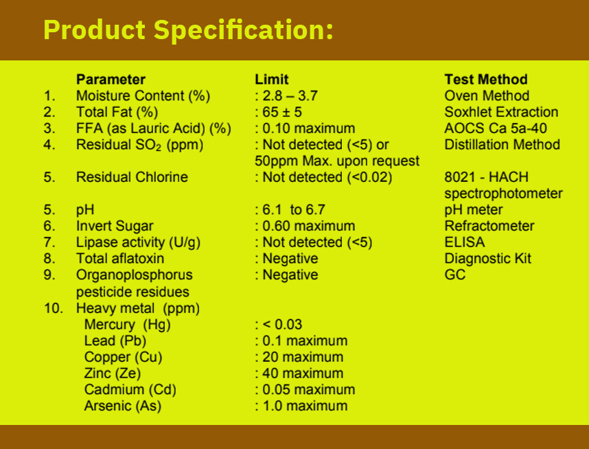 coconut chips product specification
