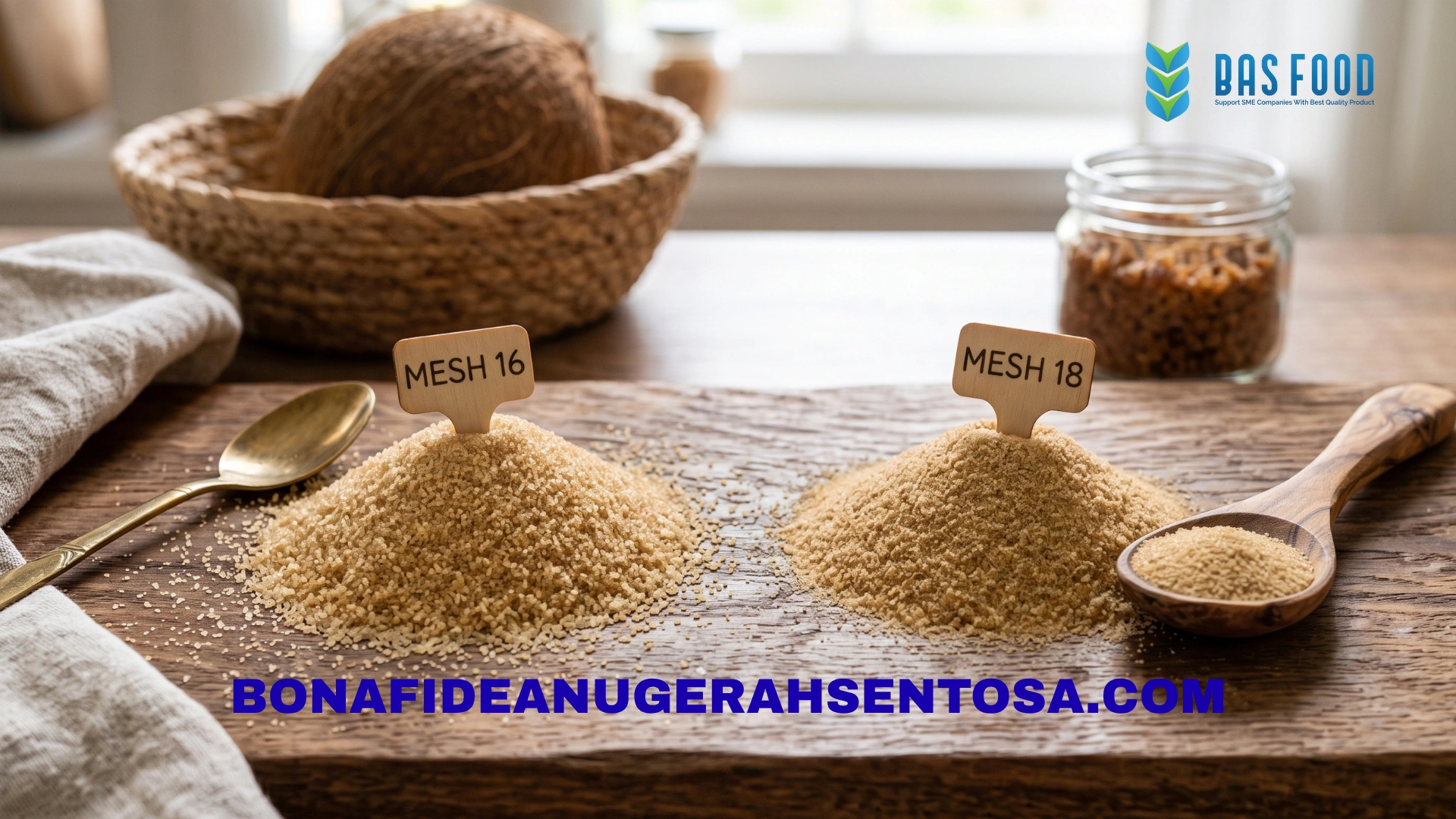 coconut sugar granule sizes